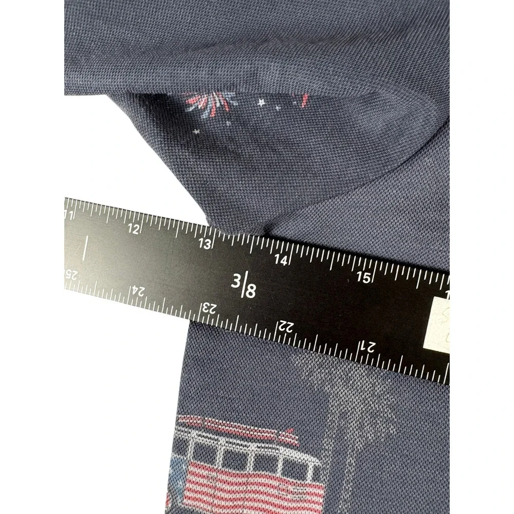Travis Mathew Polo Shirt Mens XL Navy Blue USA Fireworks Camper Volkswagen Bus